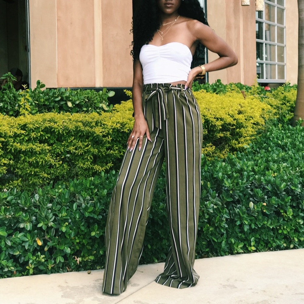 Striped Wide Leg Pants